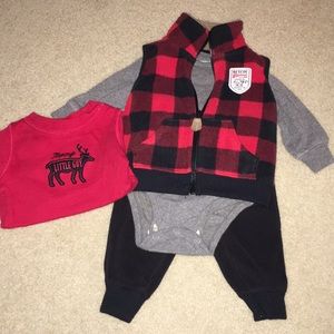 Little boy fleece vest set